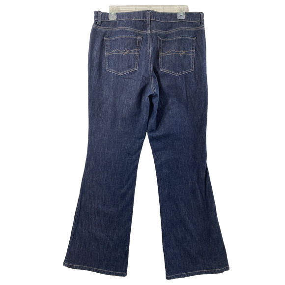 NY & Co Westside Flare Jeans Womens Size 12 Dark Wash Denim Mid Rise - Picture 2 of 9